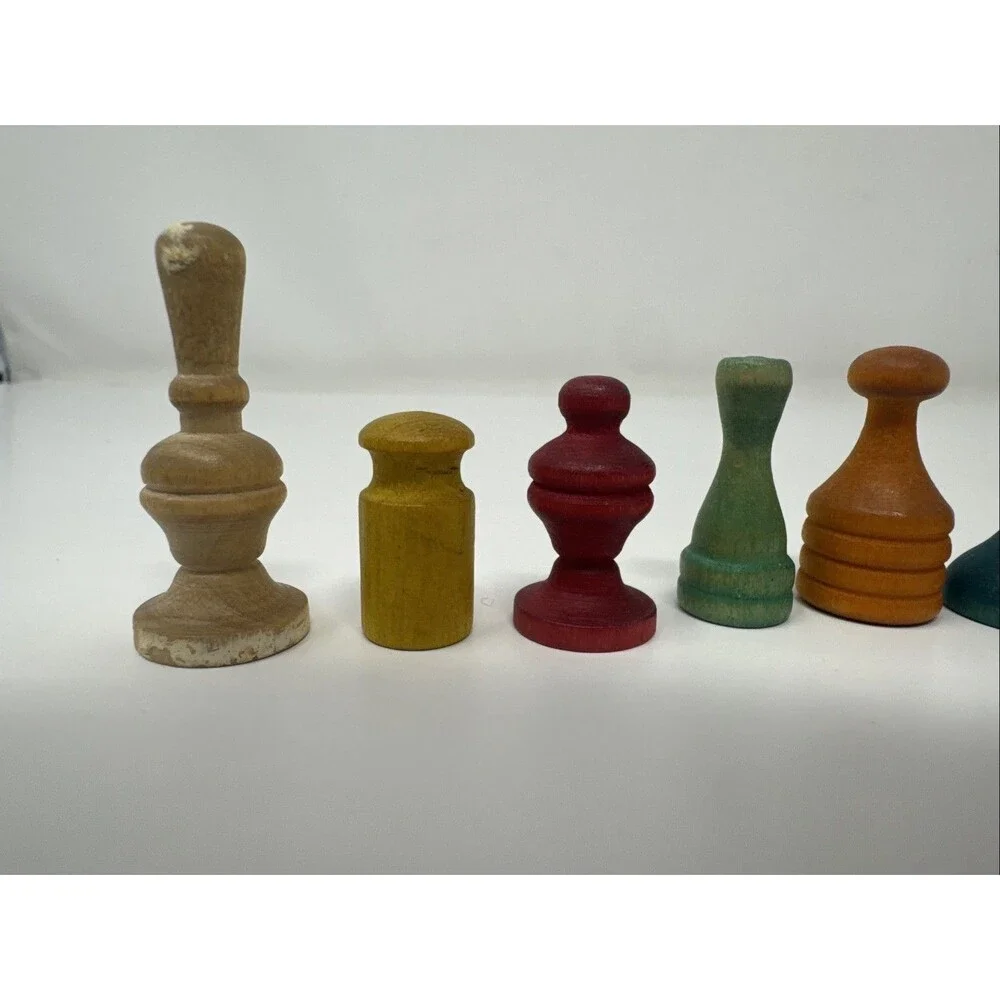Vintage Wooden Monopoly Game Pieces Lot Of 8 Replacement Parts Pieces